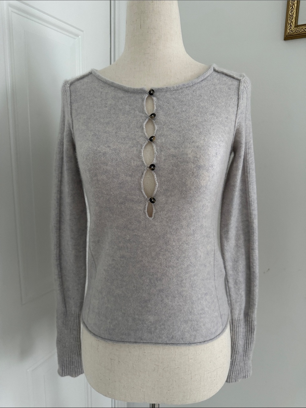 Free people Light Gray Women's Long-Sleeve Cashmere sweater sz XS